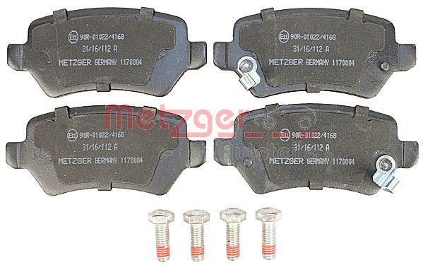 METZGER 1170004 Bremsbelagsatz, Scheibenbremse